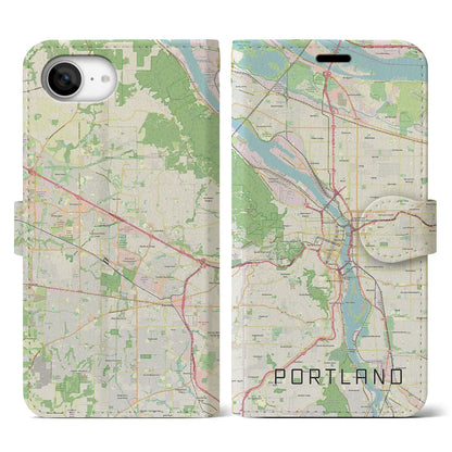 【ポートランド（アメリカ）】地図柄iPhoneケース（手帳タイプ）