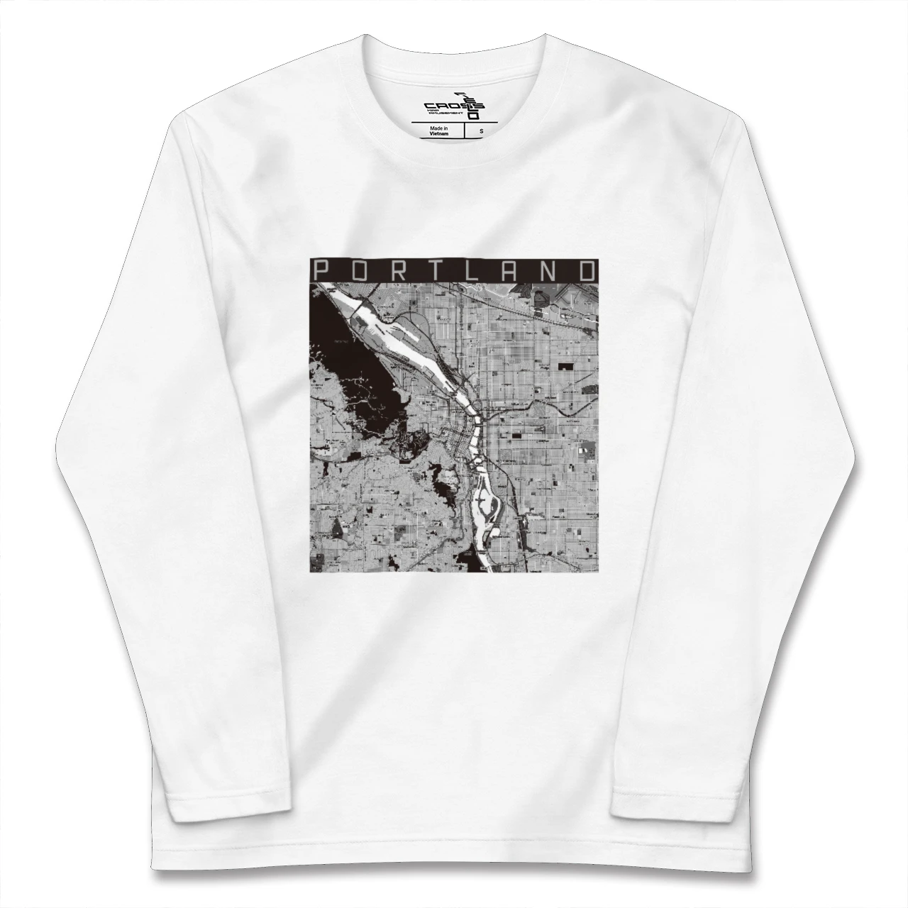 【ポートランド（アメリカ）】地図柄ロングスリーブTシャツ