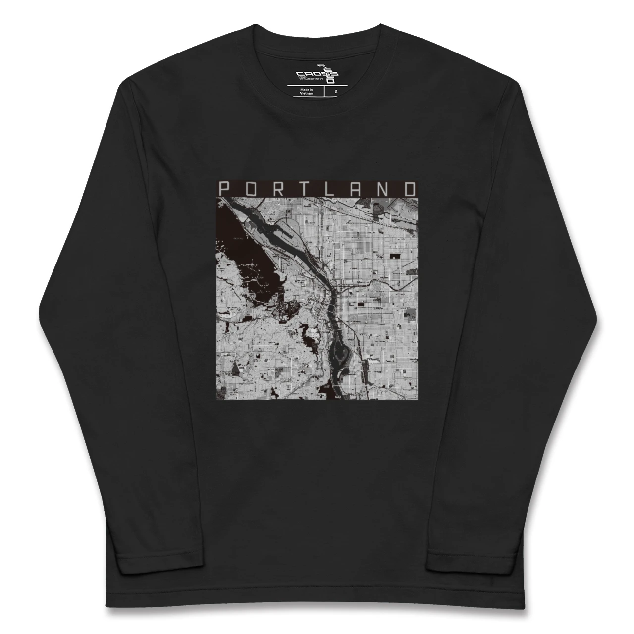 【ポートランド（アメリカ）】地図柄ロングスリーブTシャツ