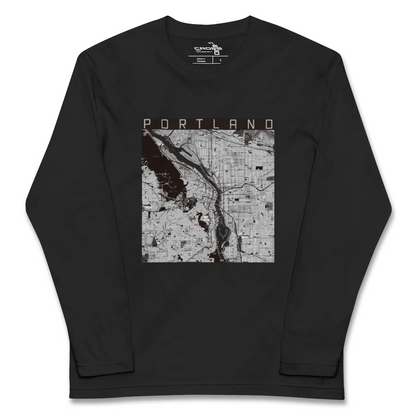 【ポートランド（アメリカ）】地図柄ロングスリーブTシャツ