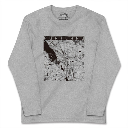 【ポートランド（アメリカ）】地図柄ロングスリーブTシャツ