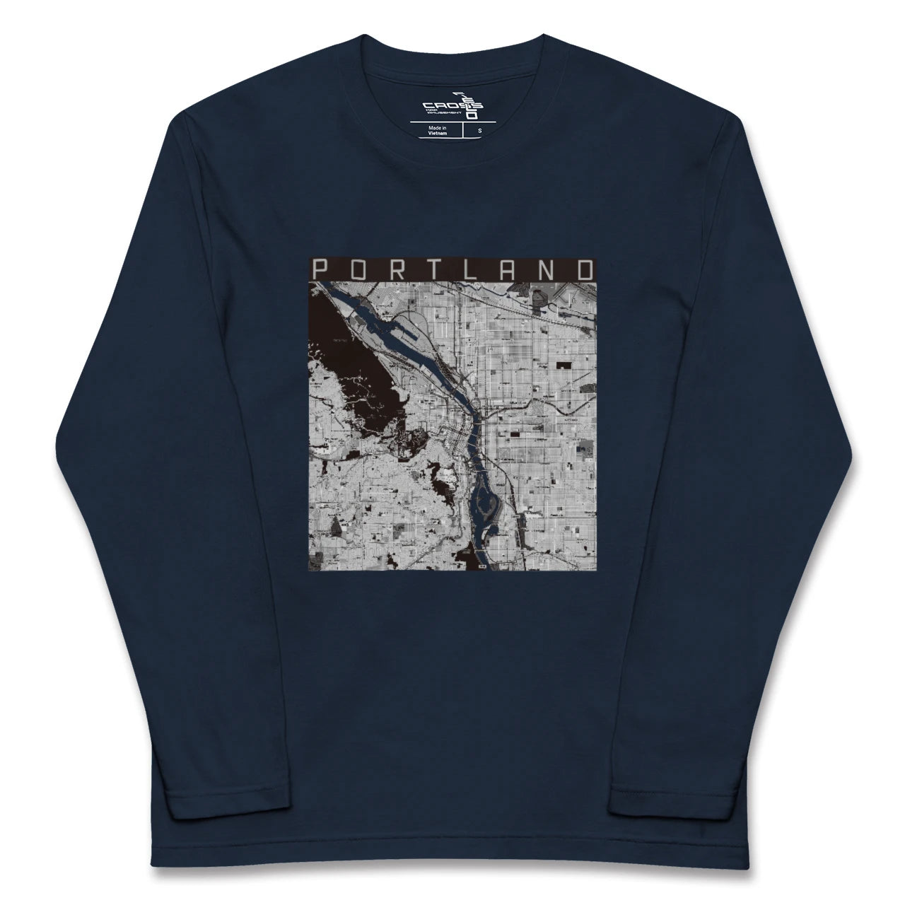 【ポートランド（アメリカ）】地図柄ロングスリーブTシャツ