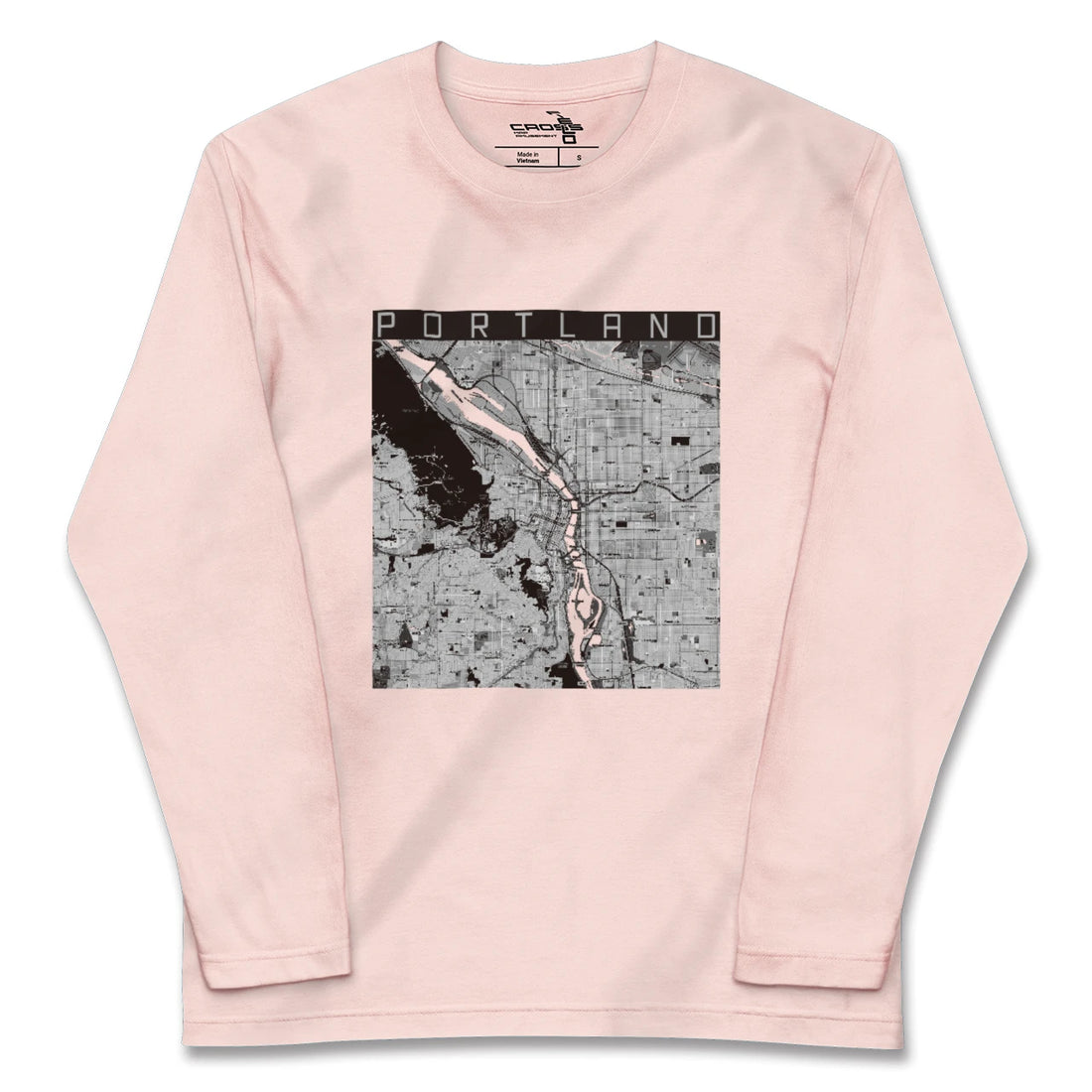 【ポートランド（アメリカ）】地図柄ロングスリーブTシャツ
