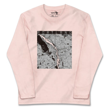 【ポートランド（アメリカ）】地図柄ロングスリーブTシャツ