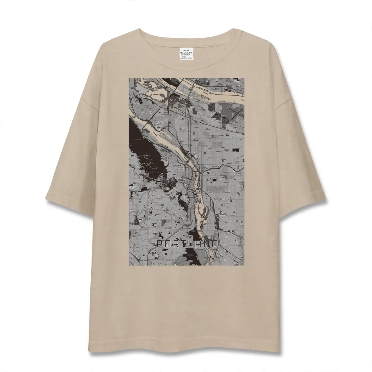 【ポートランド（アメリカ）】地図柄ビッグシルエットTシャツ