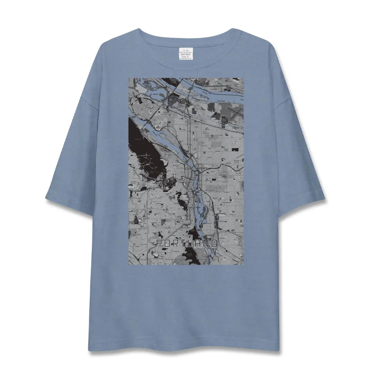 【ポートランド（アメリカ）】地図柄ビッグシルエットTシャツ