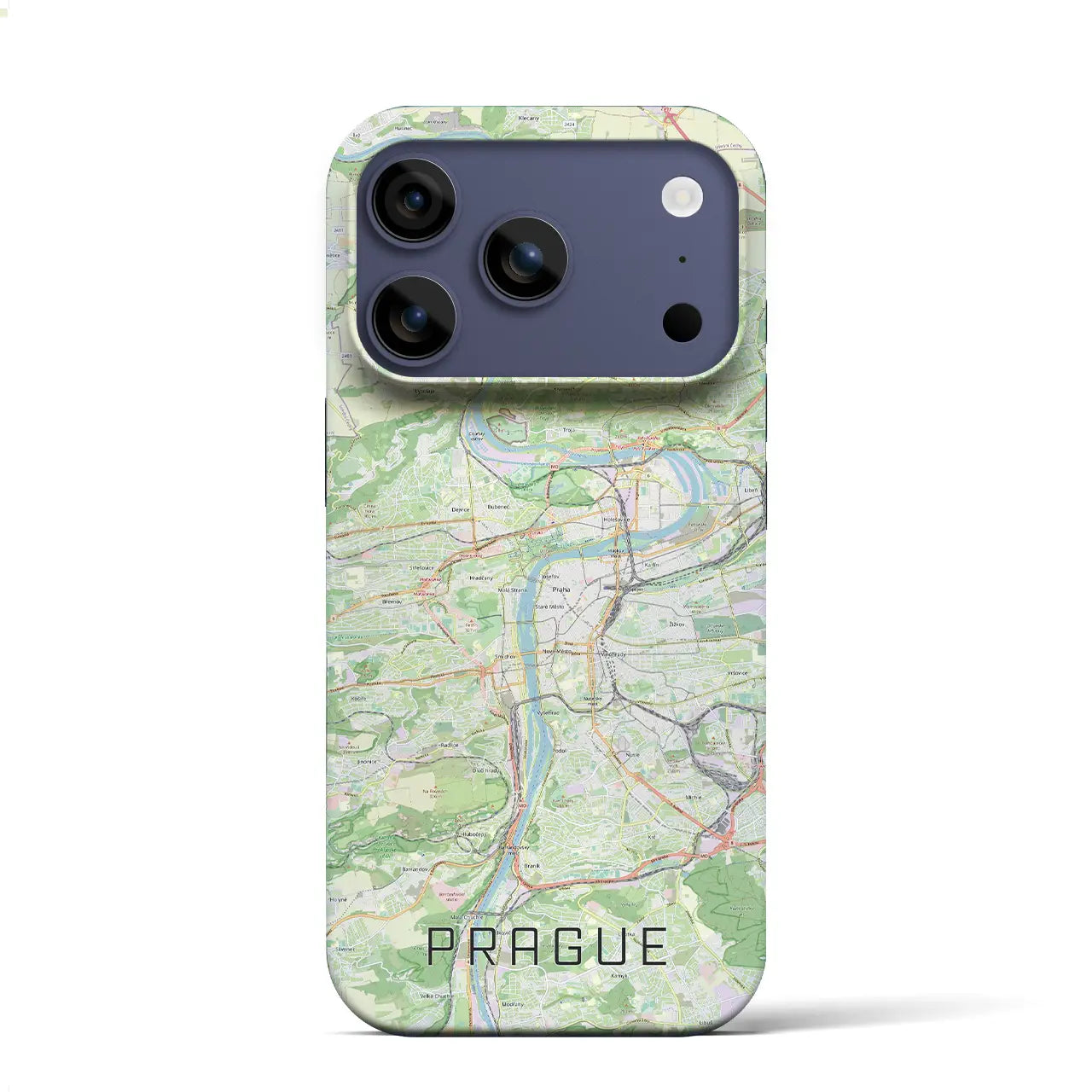 【プラハ（チェコ）】地図柄iPhoneケース（バックカバータイプ）