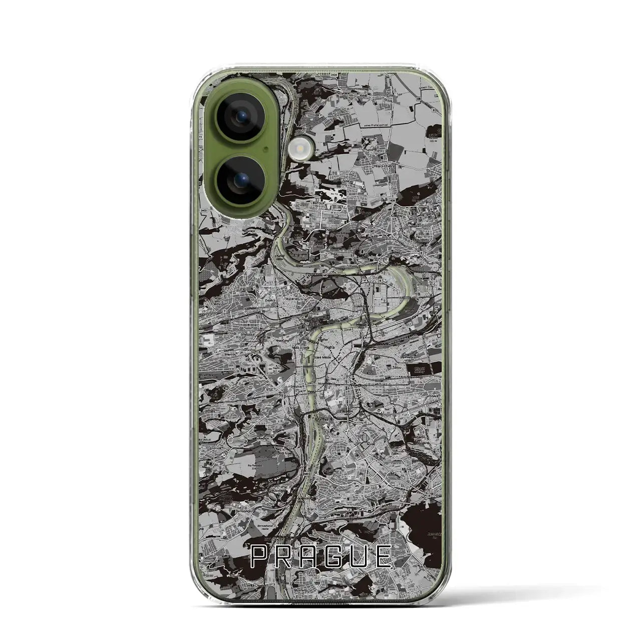 【プラハ（チェコ）】地図柄iPhoneケース（クリアタイプ）