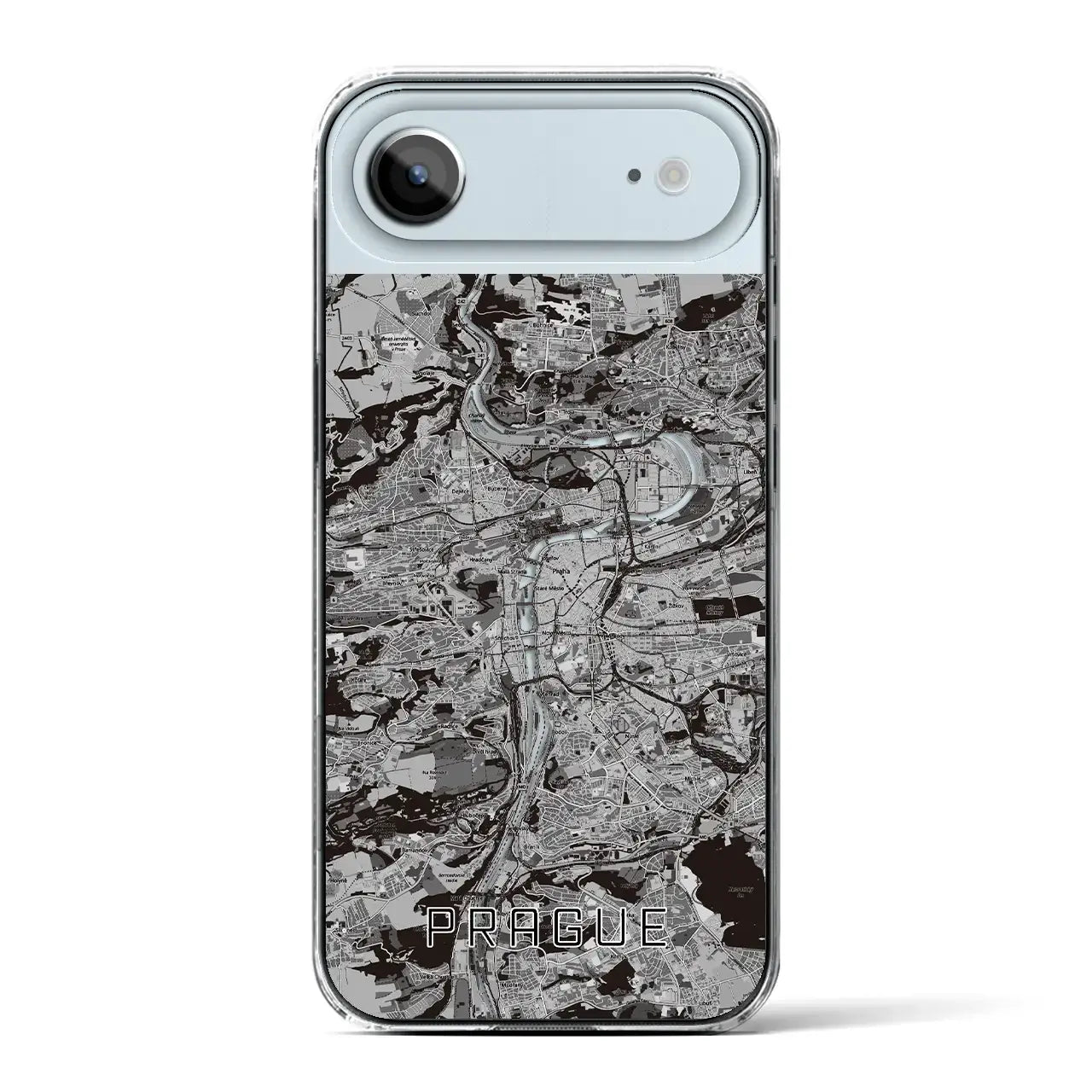 【プラハ（チェコ）】地図柄iPhoneケース（クリアタイプ）
