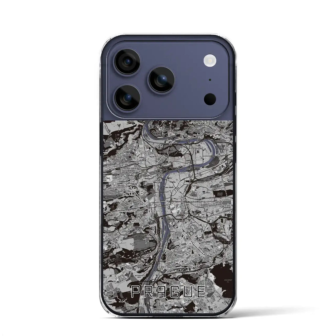 【プラハ（チェコ）】地図柄iPhoneケース（クリアタイプ）