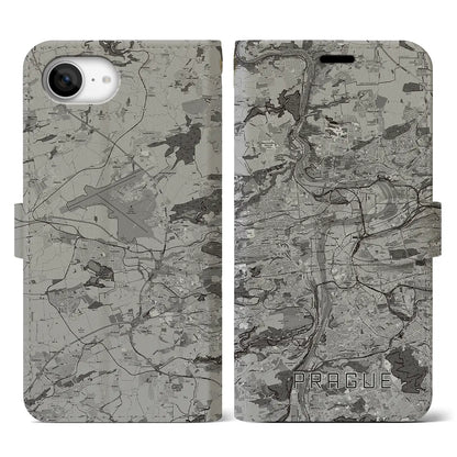 【プラハ（チェコ）】地図柄iPhoneケース（手帳タイプ）