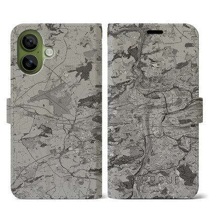 【プラハ（チェコ）】地図柄iPhoneケース（手帳タイプ）