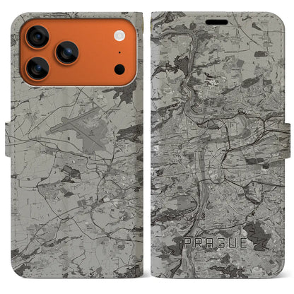 【プラハ（チェコ）】地図柄iPhoneケース（手帳タイプ）