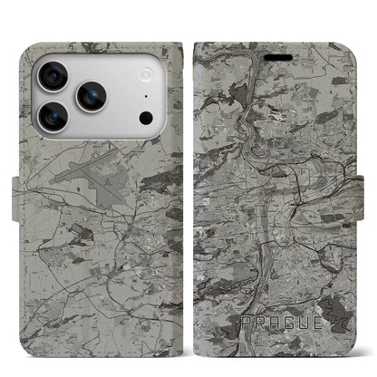【プラハ（チェコ）】地図柄iPhoneケース（手帳タイプ）