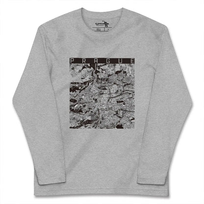 【プラハ（チェコ）】地図柄ロングスリーブTシャツ