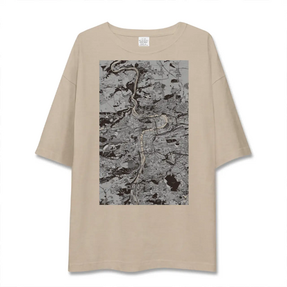【プラハ（チェコ）】地図柄ビッグシルエットTシャツ