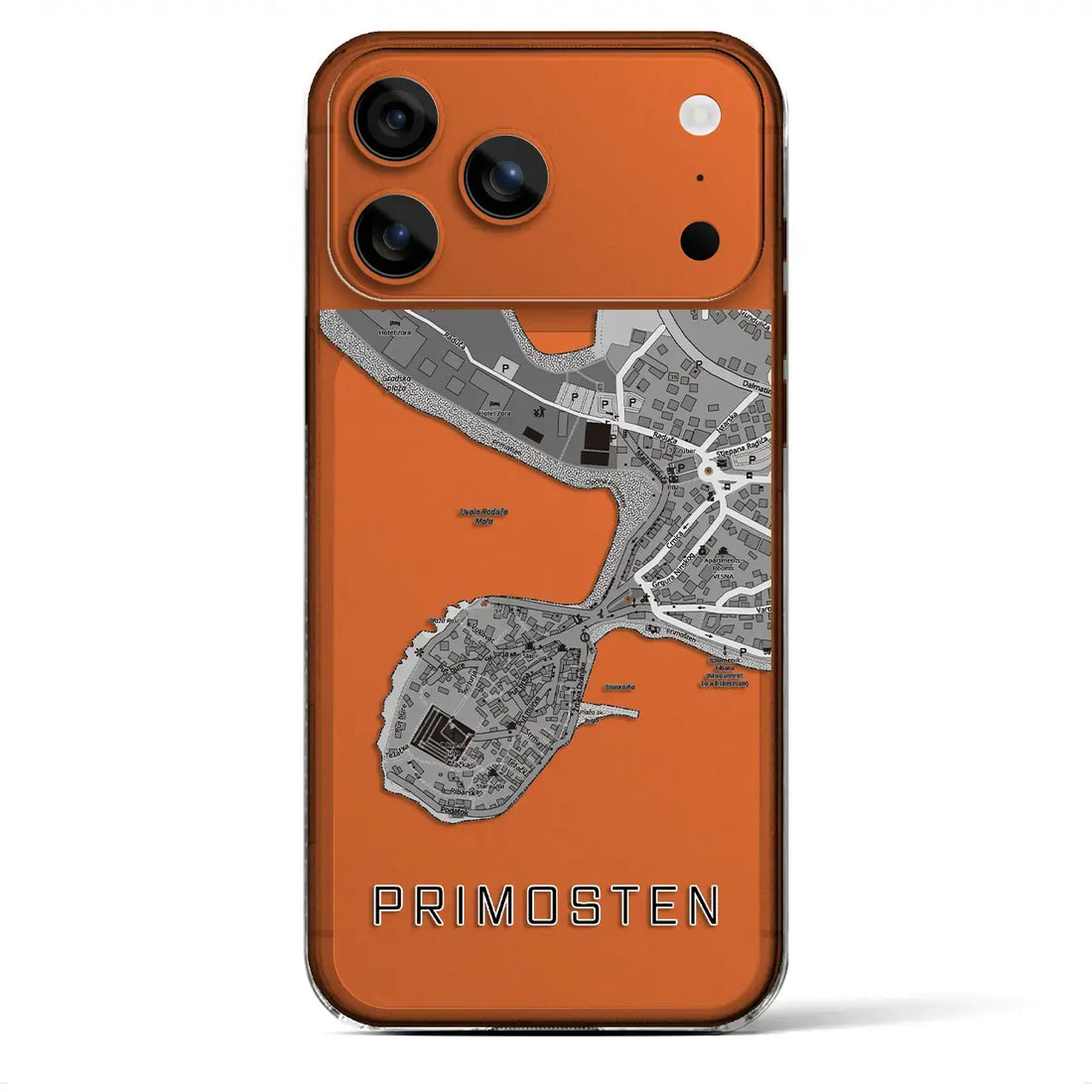 【プリモシュテン（クロアチア）】地図柄iPhoneケース（クリアタイプ）