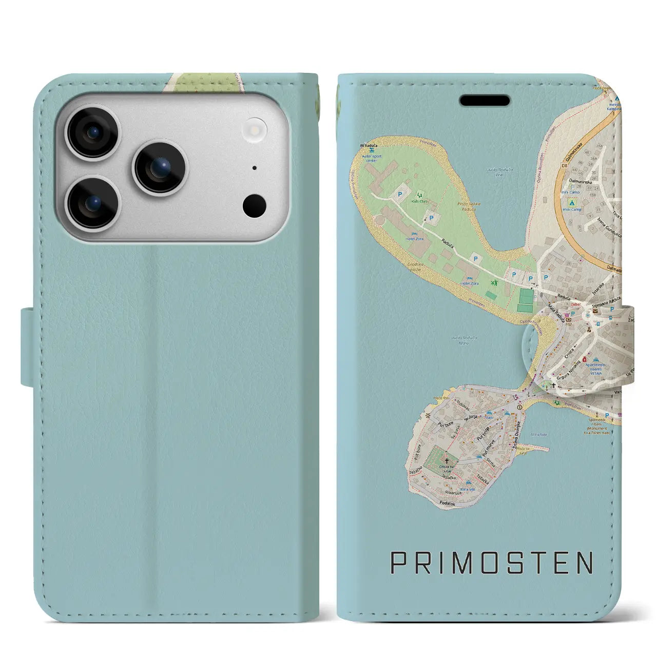 【プリモシュテン（クロアチア）】地図柄iPhoneケース（手帳タイプ）