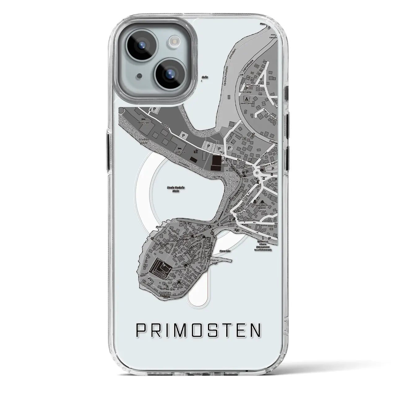 【プリモシュテン（クロアチア）】地図柄iPhoneケース（MagSafeタイプ）