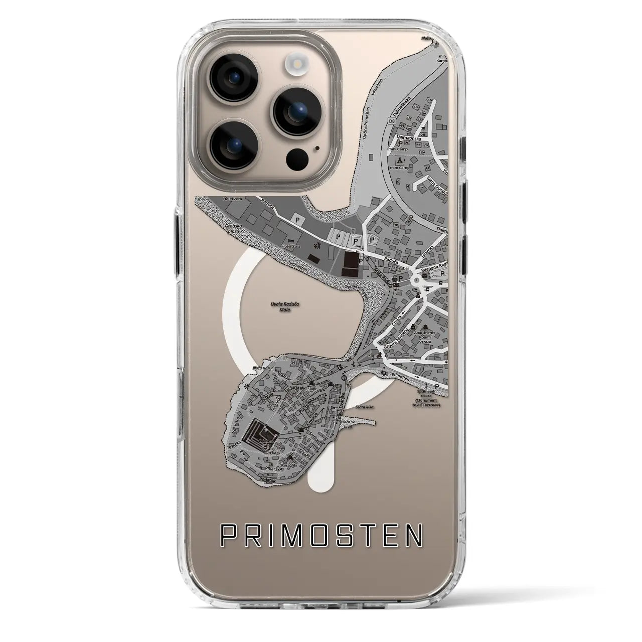 【プリモシュテン（クロアチア）】地図柄iPhoneケース（MagSafeタイプ）