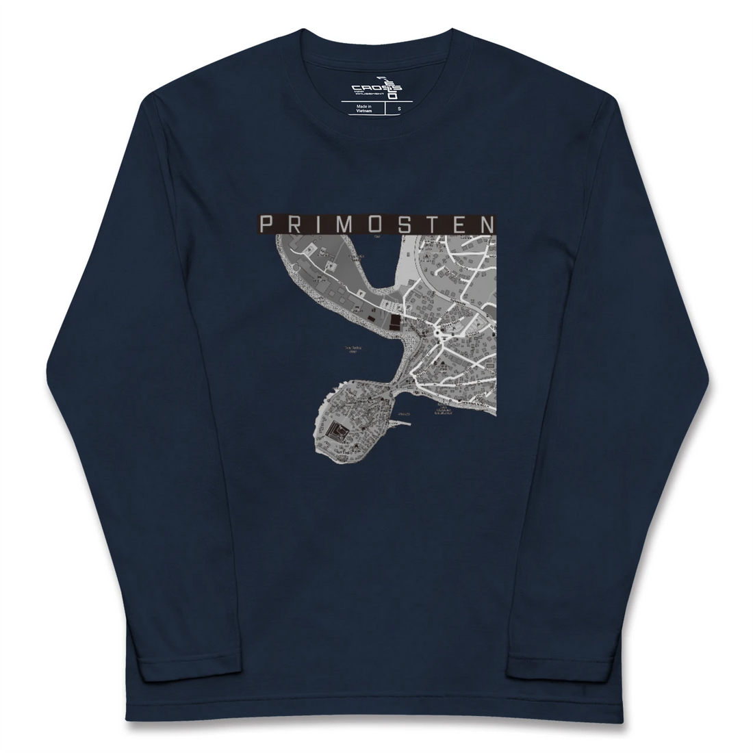 【プリモシュテン(クロアチア)】地図柄ロングスリーブTシャツ