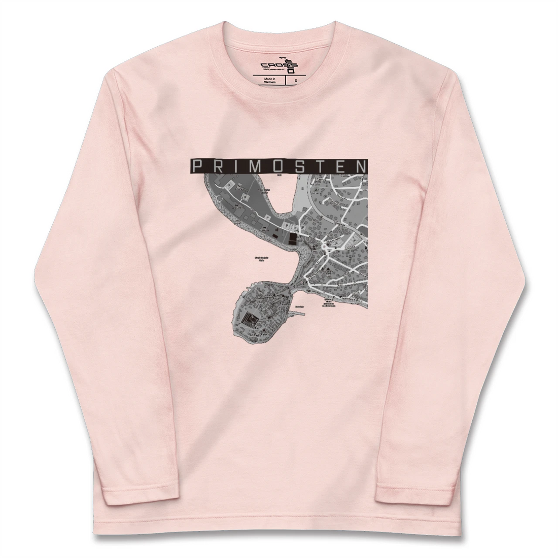 【プリモシュテン(クロアチア)】地図柄ロングスリーブTシャツ