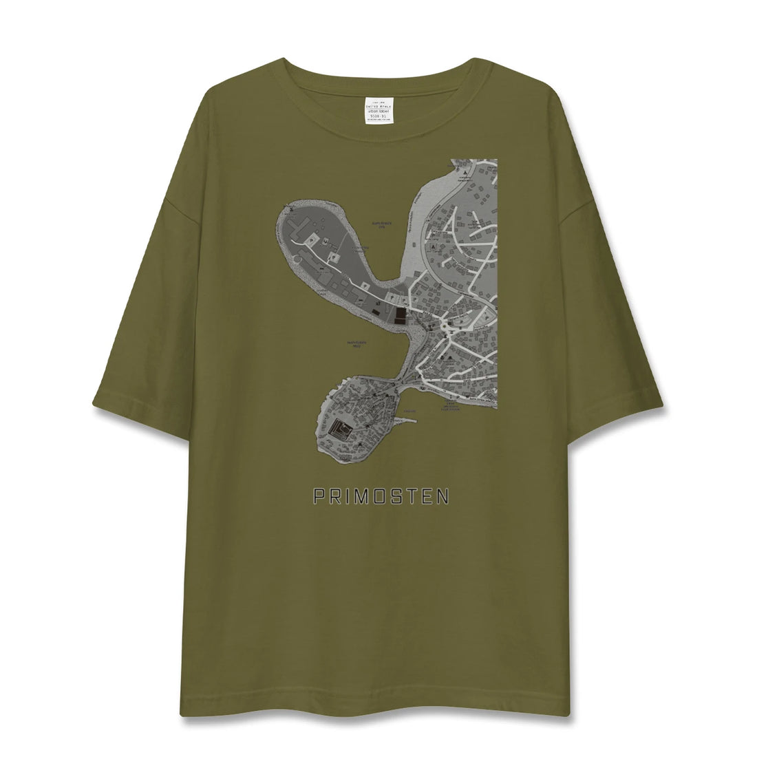 【プリモシュテン(クロアチア)】地図柄ビッグシルエットTシャツ