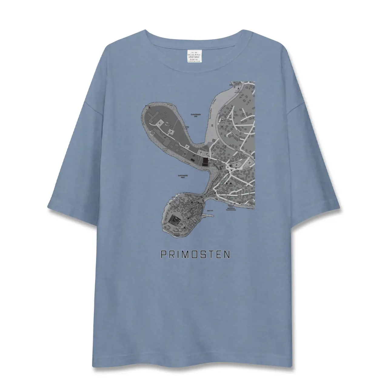 【プリモシュテン（クロアチア）】地図柄ビッグシルエットTシャツ