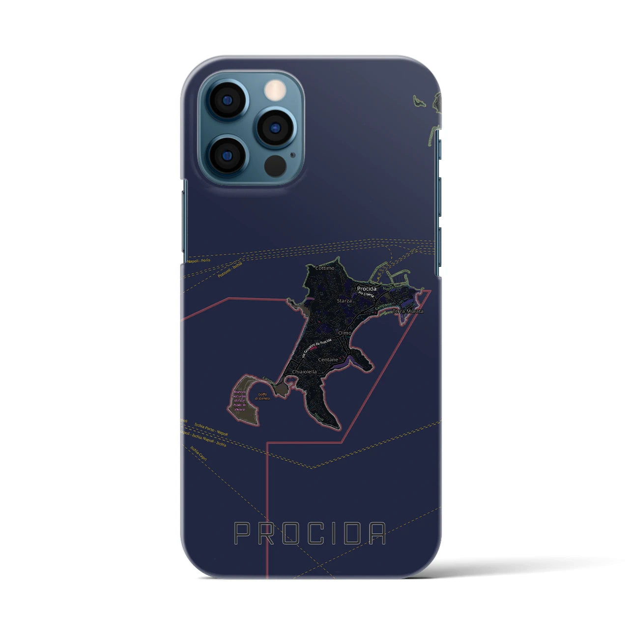 【プローチダ（イタリア）】地図柄iPhoneケース（バックカバータイプ）