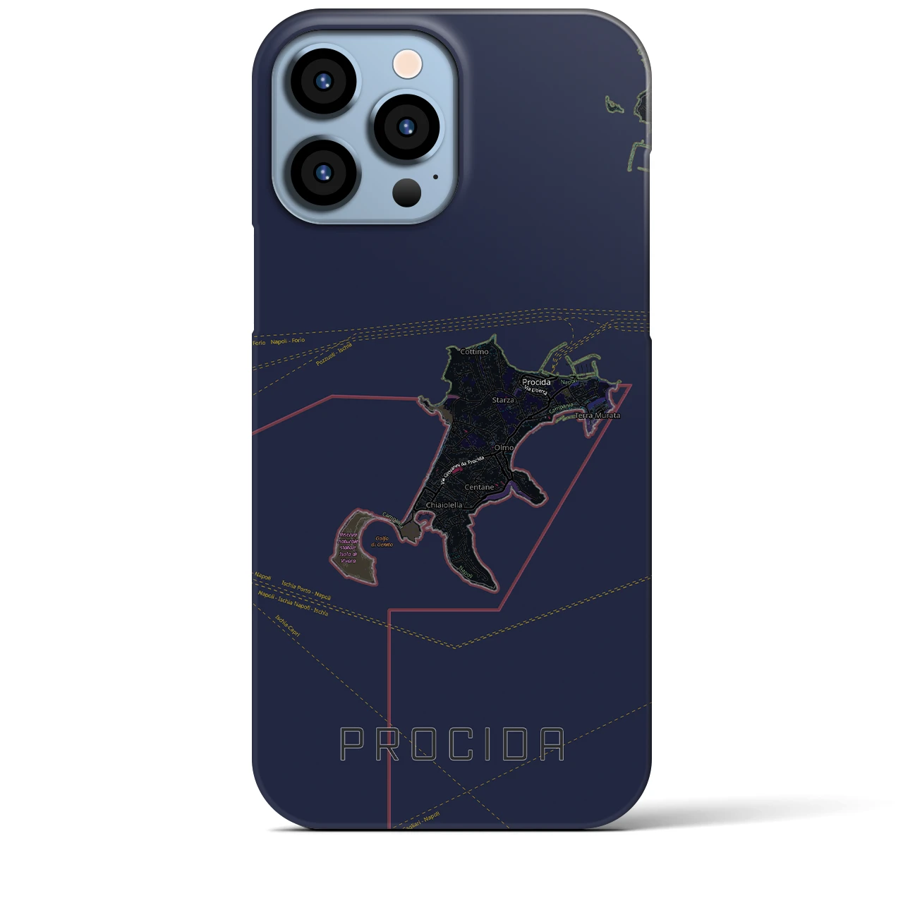 【プローチダ（イタリア）】地図柄iPhoneケース（バックカバータイプ）