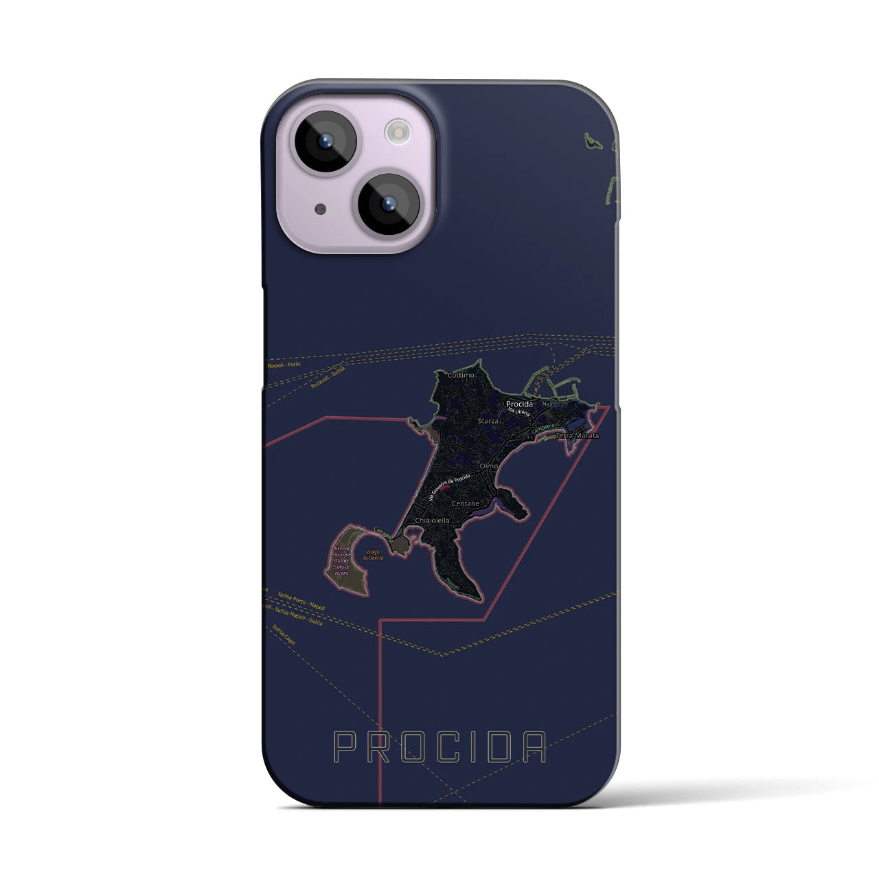 【プローチダ（イタリア）】地図柄iPhoneケース（バックカバータイプ）