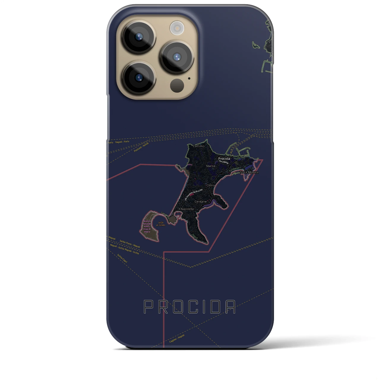 【プローチダ（イタリア）】地図柄iPhoneケース（バックカバータイプ）