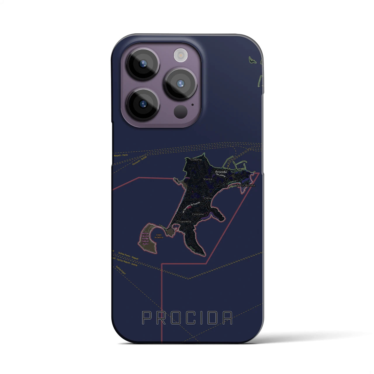 【プローチダ（イタリア）】地図柄iPhoneケース（バックカバータイプ）