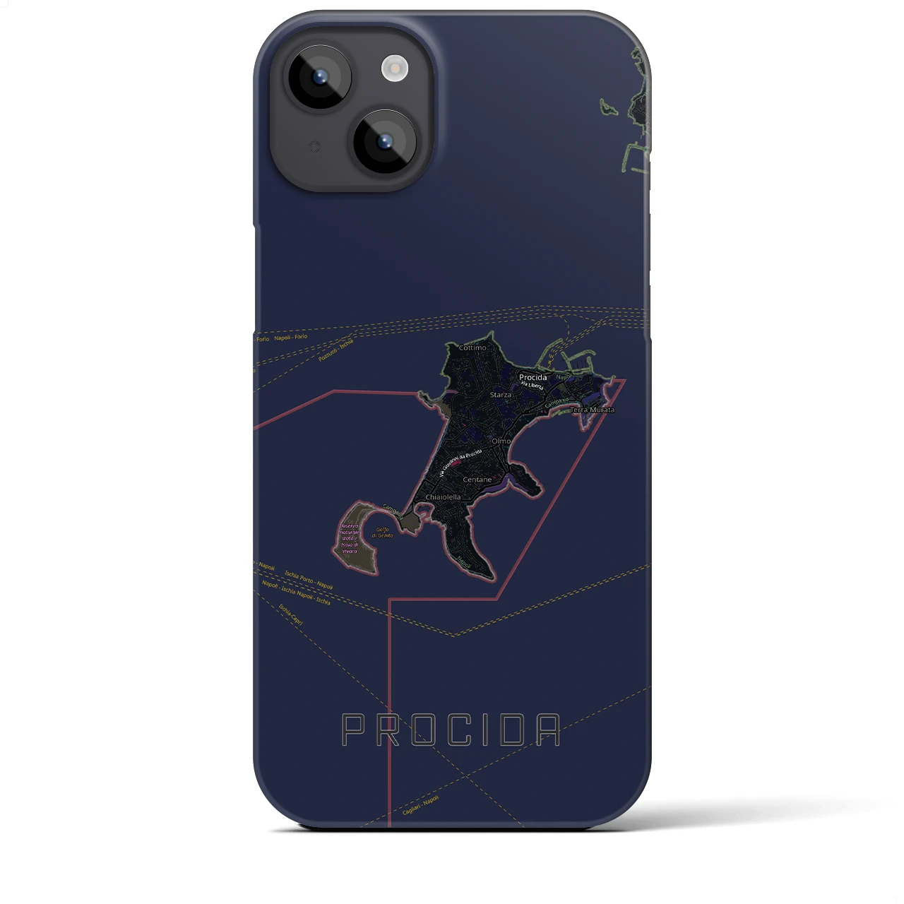 【プローチダ（イタリア）】地図柄iPhoneケース（バックカバータイプ）