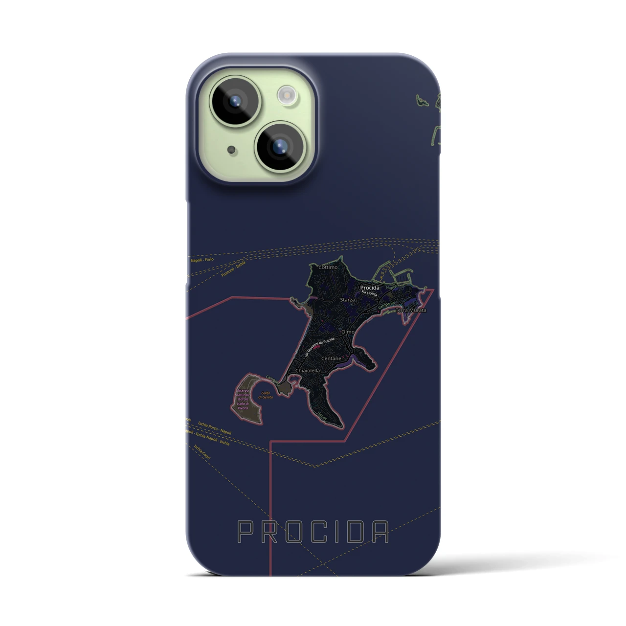 【プローチダ（イタリア）】地図柄iPhoneケース（バックカバータイプ）