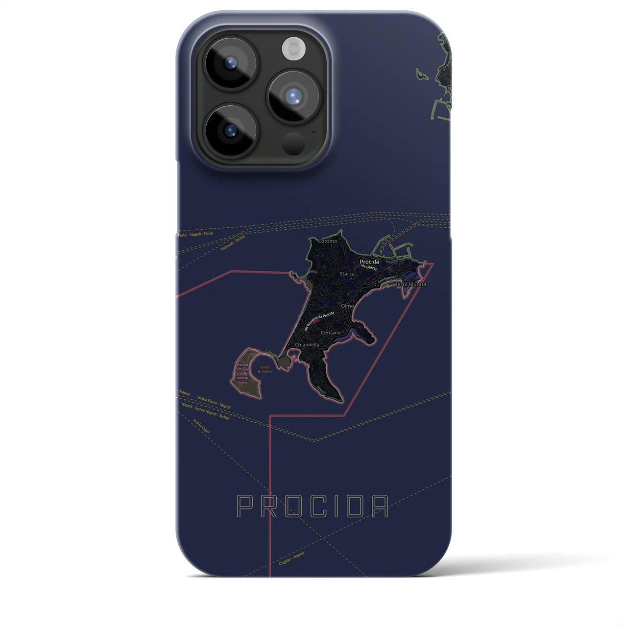 【プローチダ（イタリア）】地図柄iPhoneケース（バックカバータイプ）