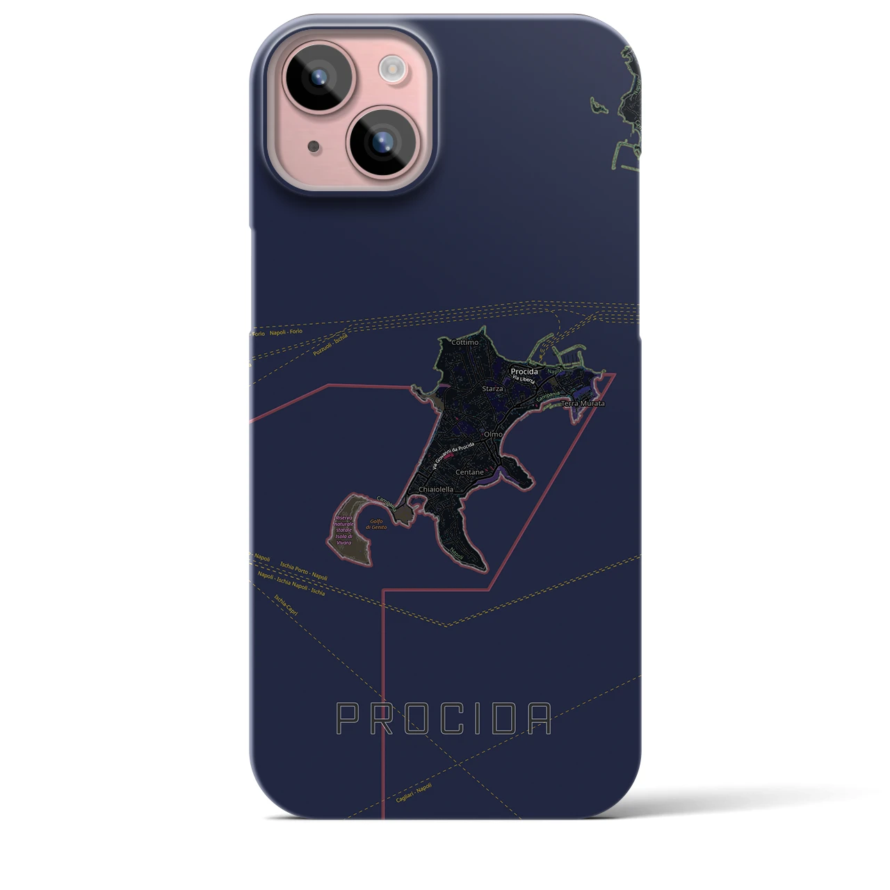 【プローチダ（イタリア）】地図柄iPhoneケース（バックカバータイプ）