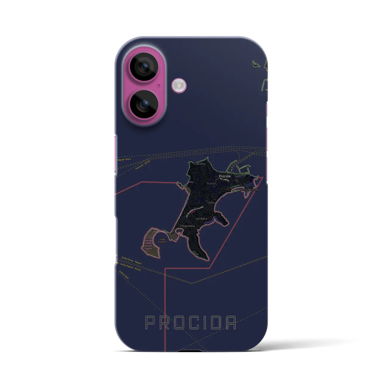 【プローチダ（イタリア）】地図柄iPhoneケース（バックカバータイプ）