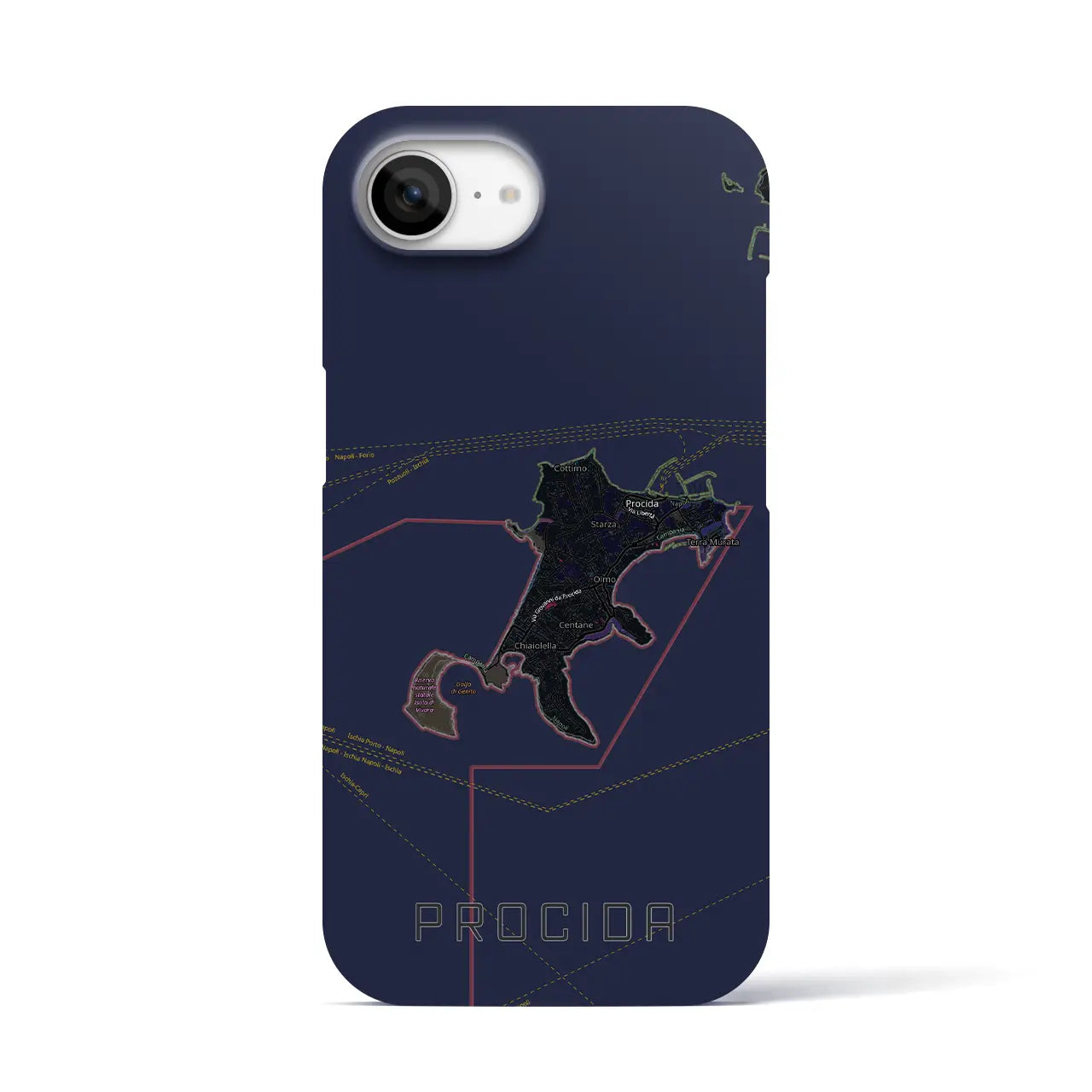 【プローチダ（イタリア）】地図柄iPhoneケース（バックカバータイプ）