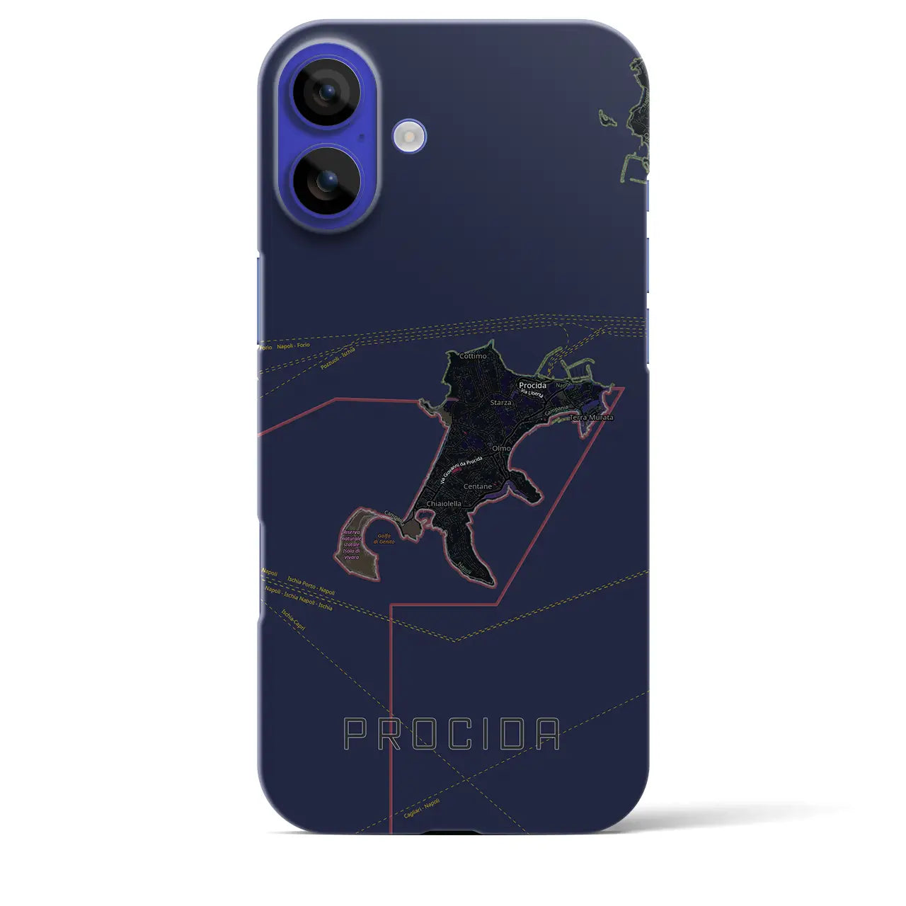 【プローチダ（イタリア）】地図柄iPhoneケース（バックカバータイプ）