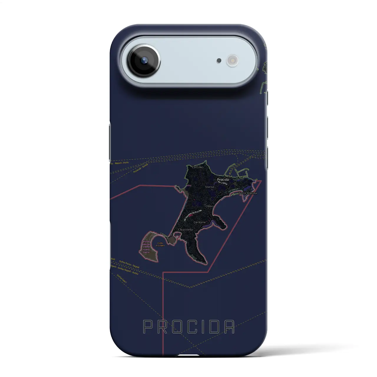 【プローチダ（イタリア）】地図柄iPhoneケース（バックカバータイプ）