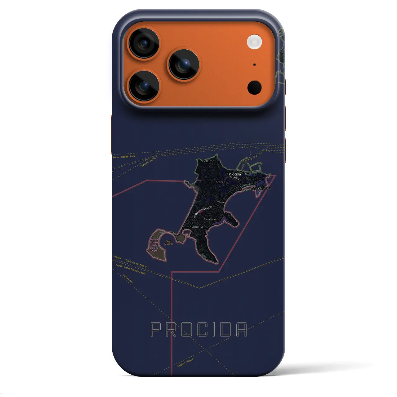 【プローチダ（イタリア）】地図柄iPhoneケース（バックカバータイプ）