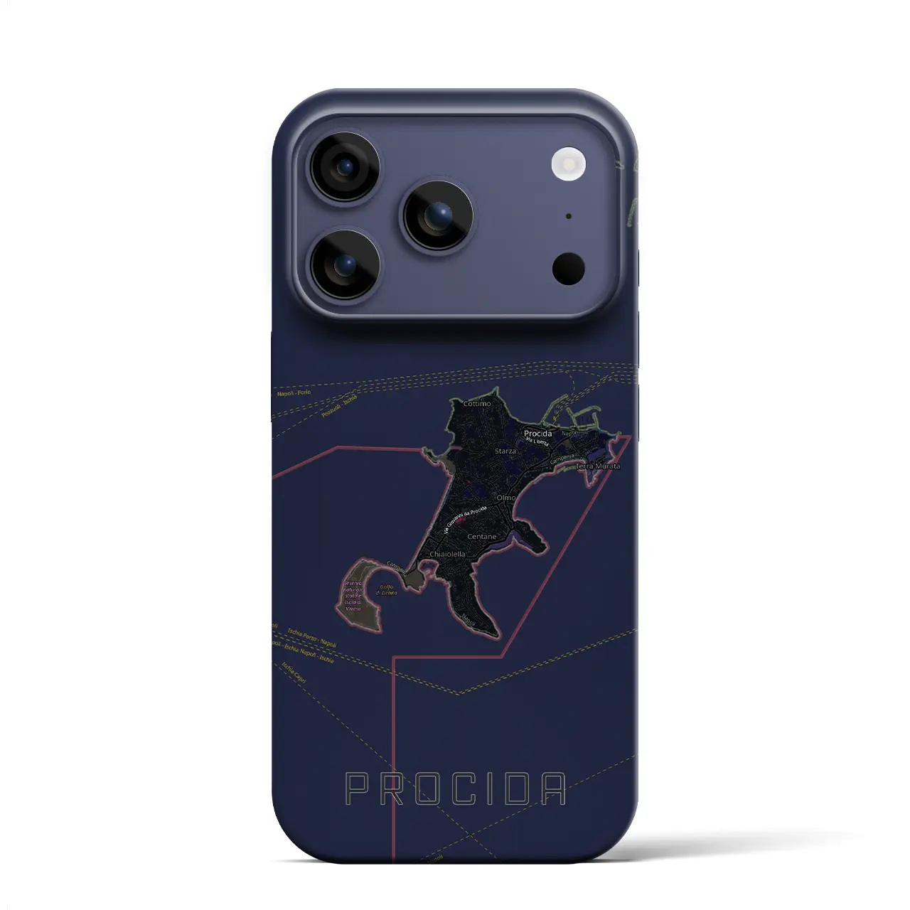 【プローチダ（イタリア）】地図柄iPhoneケース（バックカバータイプ）