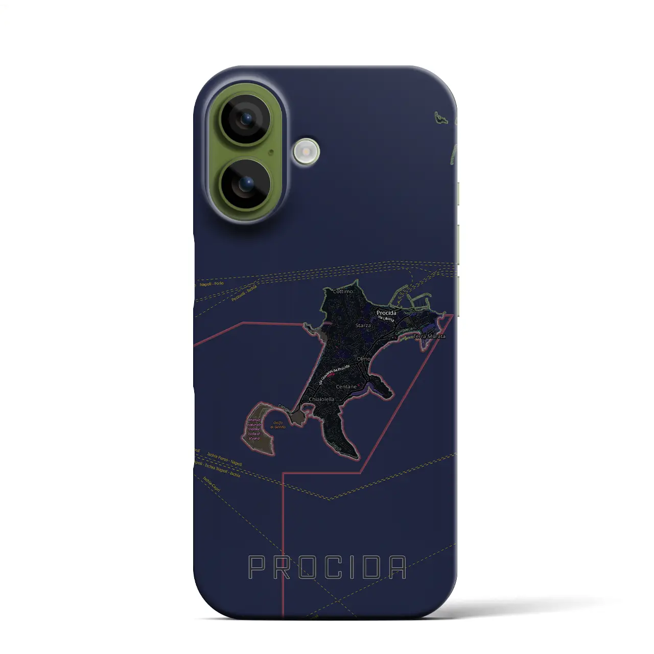 【プローチダ（イタリア）】地図柄iPhoneケース（バックカバータイプ）
