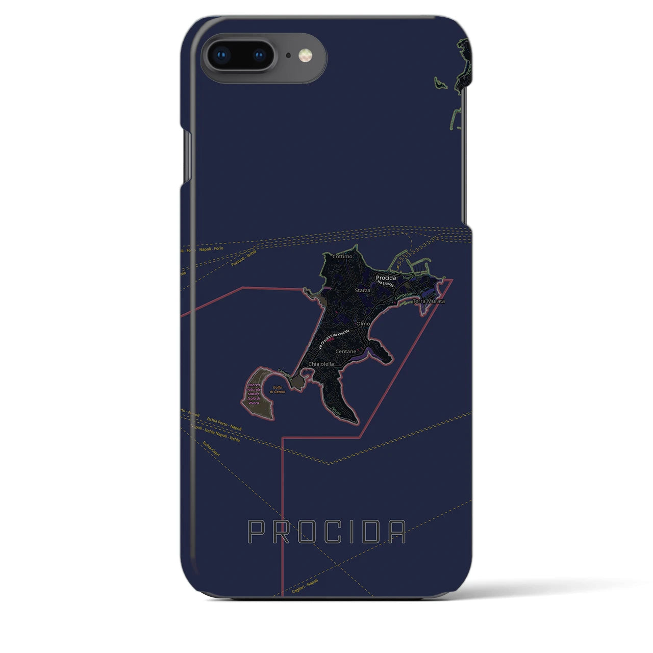 【プローチダ（イタリア）】地図柄iPhoneケース（バックカバータイプ）