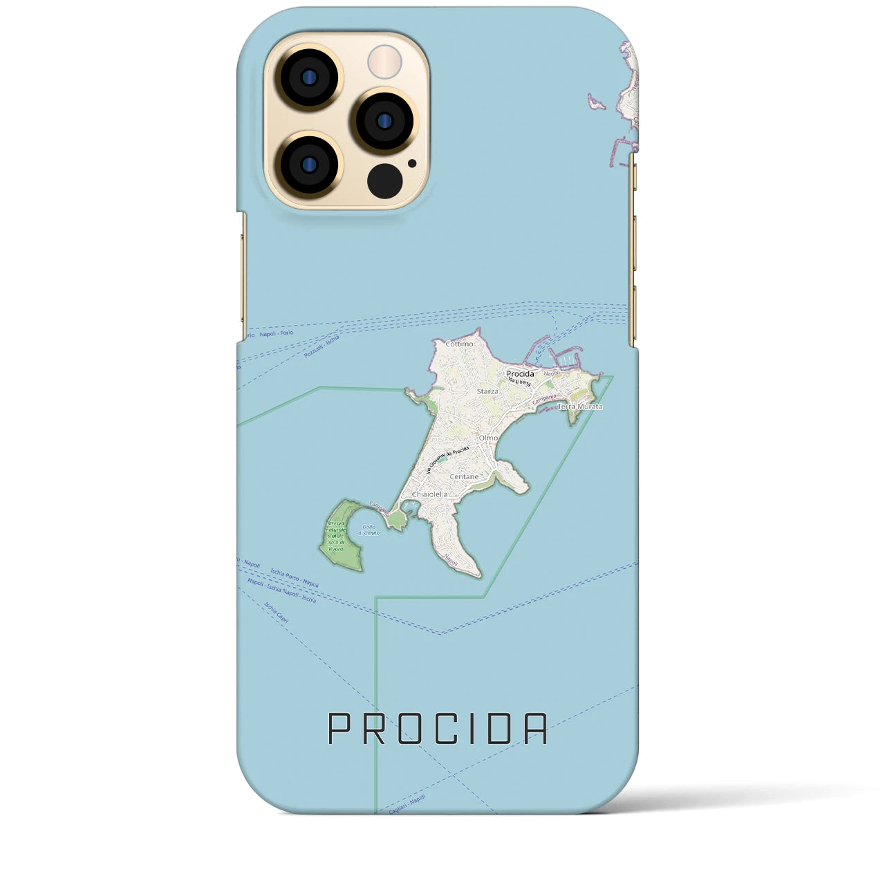 【プローチダ（イタリア）】地図柄iPhoneケース（バックカバータイプ）