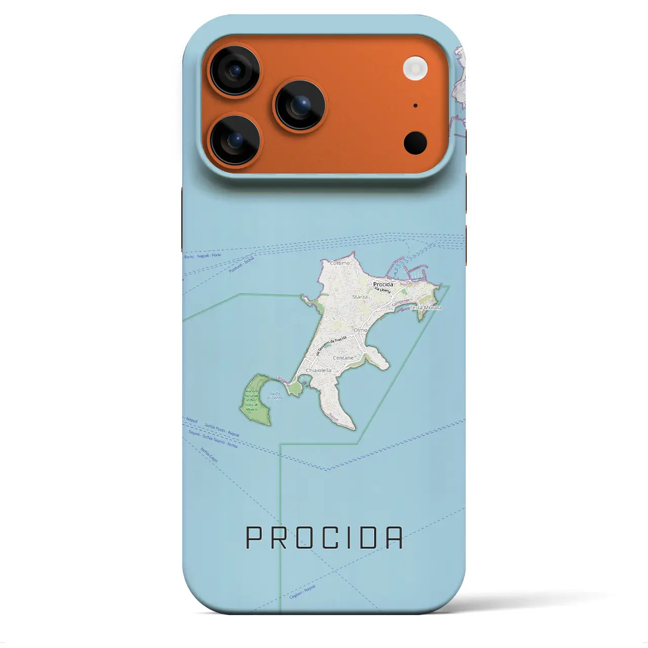 【プローチダ（イタリア）】地図柄iPhoneケース（バックカバータイプ）