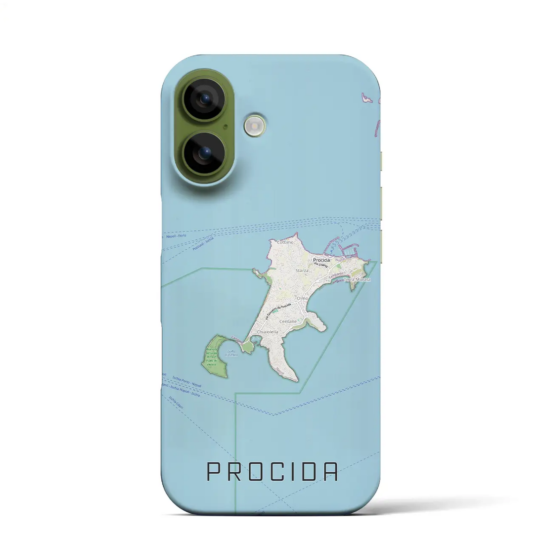 【プローチダ（イタリア）】地図柄iPhoneケース（バックカバータイプ）ブラック・iPhone 17 Pro Max 用