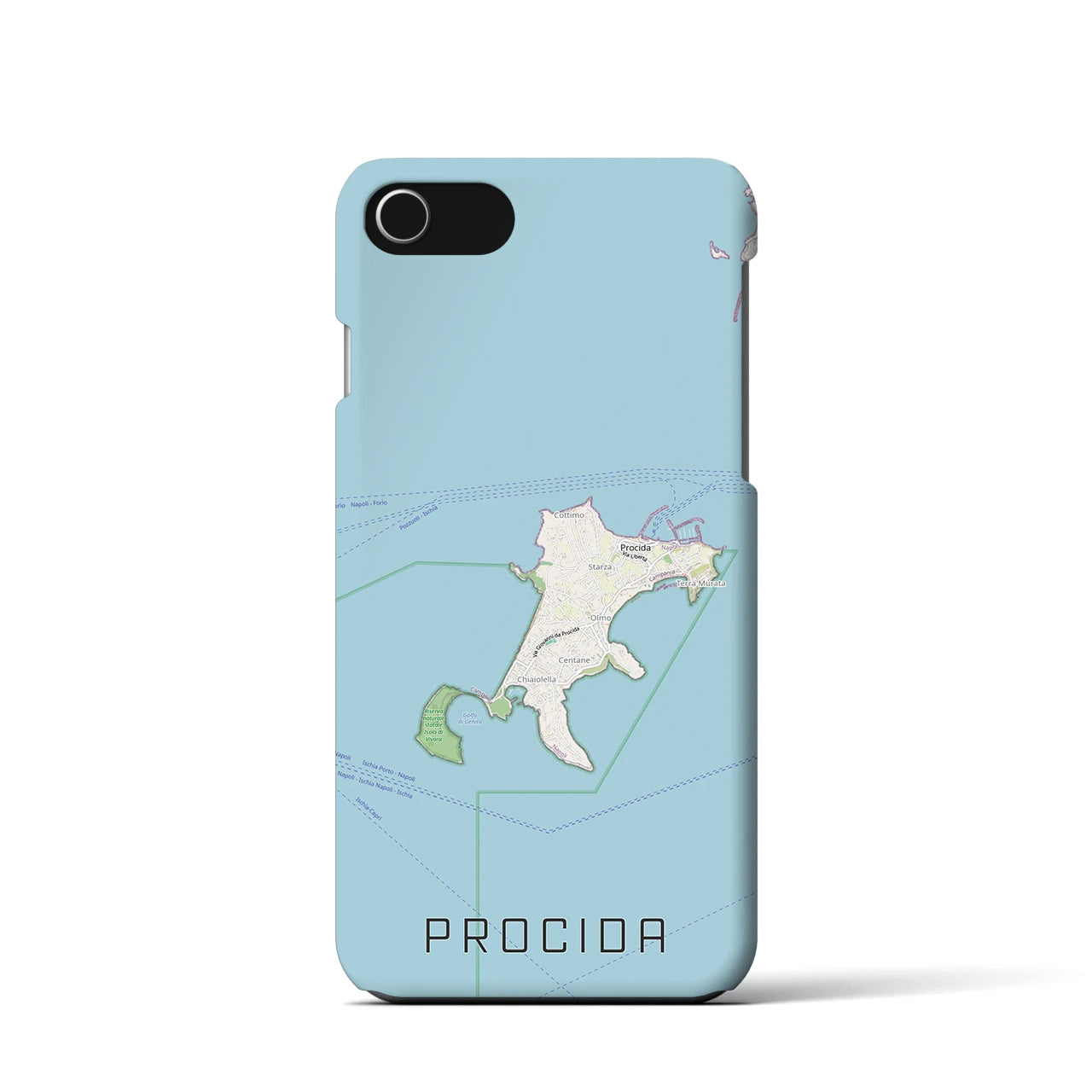 【プローチダ（イタリア）】地図柄iPhoneケース（バックカバータイプ）