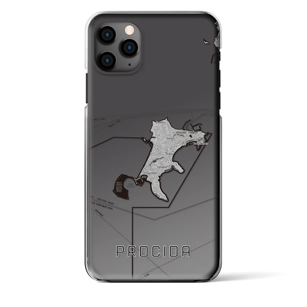 【プローチダ（イタリア）】地図柄iPhoneケース（クリアタイプ）